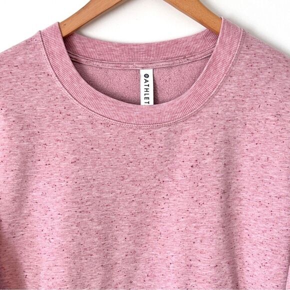 Athleta Pink Speckled Tencel Lyocell Blend Sweatshirt XXS Soft Relaxed Fit - Picture 4 of 9